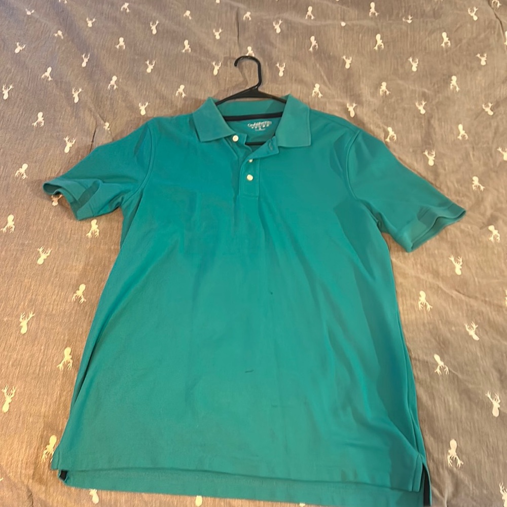 Croft and barrow teal short sleeve dress shirt. Medium. Good condition.